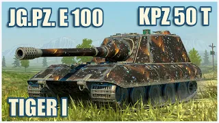 Jagdpanzer E 100, Kampfpanzer 50 t & Tiger I • WoT Blitz Gameplay