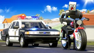 LEGO POLICE CHASE ON MOTORCYCLE! (Brick Rigs)