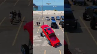 SQUATTED TRUCK DESTROYS TRUCK MEET 😂| GTA 5 RP FiveM #LURP #shorts