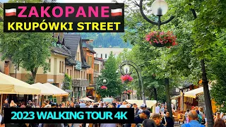 Zakopane Poland 2023: Packed Krupówki Street 4K Walking Tour Unlocked