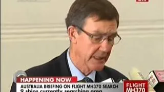 Australia briefing on flight MH370 search