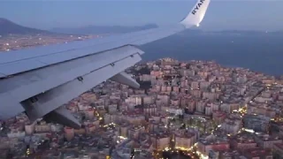 Amazing evening landing at Naples International Airport NAP.