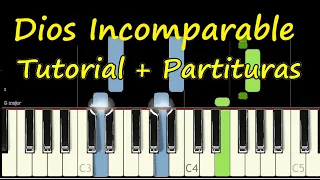 DIOS INCOMPARABLE Piano Tutorial Cover Facil + Partitura PDF Sheet Music Easy Midi Pista Letras