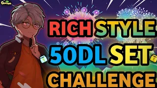 SPECIAL 50 DLS RICH STYLE SET CHALLENGE (NEW SET!!) | Growtopia - Set Challenge #275