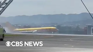 Dramatic video shows cargo plane skidding off runway at Costa Rica airport