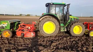 John Deere 6120m   Tulip roterra    Amazone D9