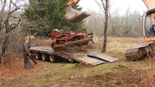 Loading a 1948 T-6 International Track Tractor