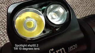 Sofirn HS20 Headlamp - Spotlight modification using 10° TIR lens