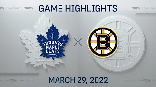 NHL Highlights | Maple Leafs vs. Bruins - Mar. 29, 2022