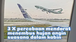 cuaca buruk bandara soekarno-hatta pesawat gagal mendarat 3 kali