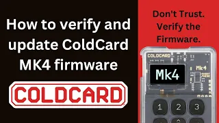 How to verify and update ColdCard MK4 firmware
