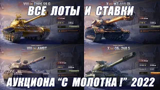 Все Лоты и Ставки Аукциона "С молотка!" 2022 | World of tanks