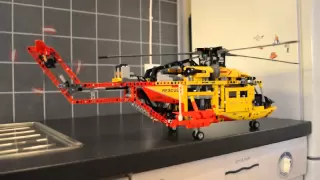 TECHNIC LEGO 9396 Rescue Helicopter with costumized motors