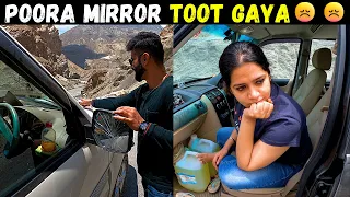 Car glass broken in crash || Stuck in Landslide at Malling Nala || Spiti 2022 Travel Vlog