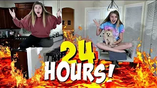 Floor is Lava 24 HOURS ... Bad Idea! | Taylor & Vanessa