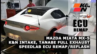 Mazda Miata MX5 ND Full SpeedLab Treatment! K&N Intake, Hotpipes headers, Tanabe Exhaust, ECU Remap