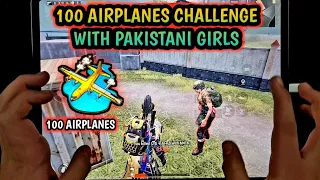 100 AIRPLANES CHALLENGE 1 VS 1 WITH PAKISTANI GIRLS | IPAD PRO PUBG HANDCAM - 6 FINGERS CLAW NO GYRO