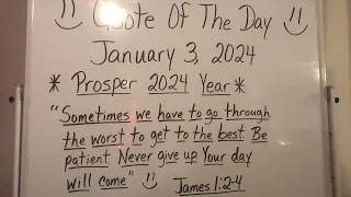 Quote of the Day by Brother Hunt January 3, 2024.
