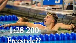 Leon Marchand 1:28.42 200 Free Split!! 2023 NCAA 800 FR Relay