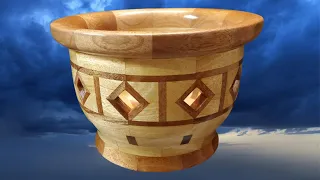 Woodturning - segmented ancient relic bowl.