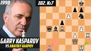 ONE OF THE LONGEST GAMES OF ALL TIME: GARRY KASPAROV VS ANATOLY KARPOV! World Championship 1990