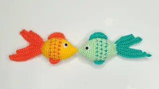 🔥Super idea 🔥 How to crochet an amigurumi goldfish detailed master class 🐟 Crochet keychain.