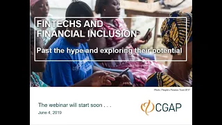 Webinar | Fintech and Financial Inclusion | June 4, 2019