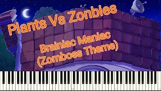 Plants VS Zombies - Brainiac Maniac - Piano Arranged - Synthesia