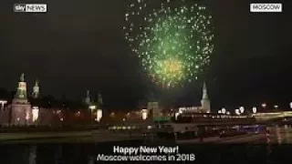 Russia New Year's Eve 2018   Fireworks From Moscow FULL