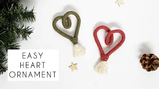 DIY: EASY HEART ORNAMENTS | MACRAME HEARTS | MACRAME CHRISTMAS ORNAMENT