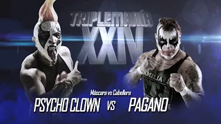 PSYCHO CLOWN vs PAGANO | MÁSCARA vs CABELLERA | TRIPLEMANÍA XXIV