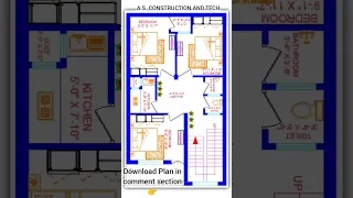 20' X 30' (66gaj) Modern house plan with parking area 600sqft house plan (Hindi/Urdu).