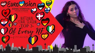 Eurovision 2023: National Final Season - Top 3 of Every National Final (As of 01/02/2023)