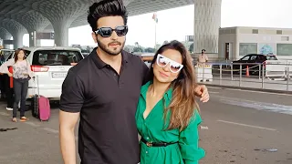 Dheeraj Dhoopar With His wife Vinny Arora Spotted at Mumbai Airport | Shudh Manoranjan