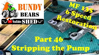 MF135 6 Speed Restoration #46 Dismantling the Hydraulic Pump