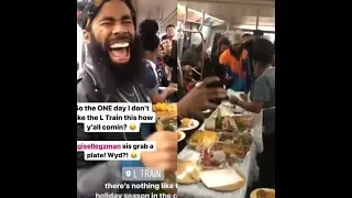 THANKSGIVING dinner served on Ny Subway!!