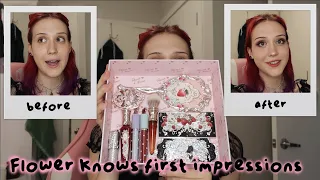 trying the viral aesthetic coquette balletcore makeup brand | Flower Knows