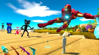 IRON MAN and FPS AVATAR RESCUE MISSION DEATH RUN - Animal Revolt Battle Simulator