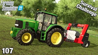 WRAPPING SQUARE BALES AND SLURRY SPREADING - Survival Challenge FS22 Calm Lands Ep 107