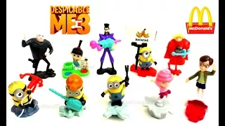 2017 DESPICABLE ME 3 McDONALD'S MINIONS HAPPY MEAL TOYS VS KINDER SURPRISE EGGS COMPLETE SET 10 KIDS