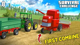 THE FIRST COMBINE ARRIVES ON THE FARM | Survival Challenge | Farming Simulator 22 - EP 8