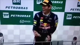 Mark Webber falls over on the podium ft His Scream 2021