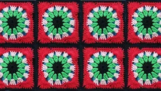 ВЕСЕЛЫЙ КВАДРАТ   квадратный мотив крючком Crochet square motif