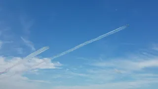 Blue Angels and Red Arrows over NYC