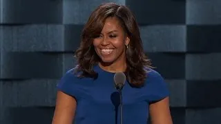 Michelle Obama addresses the DNC