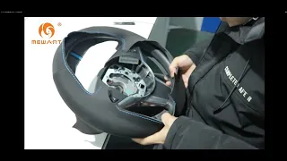 MEWANT---for BMW 5 Series E60 E61 E63 E64 2007-2010 Car Steering Wheel Cover Installation