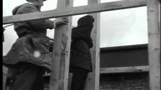 A Nazi war criminal is executed by method of hanging in Bruchsal, Germany for Wor...HD Stock Footage