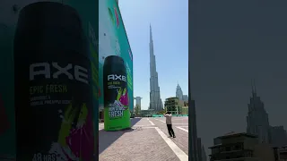 That was close 🥶 #shorts #drop #dubai #axe #burjkhalifa #summer