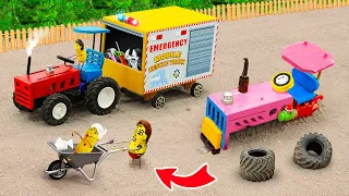 Diy tractor making mini Mobile Rescue Truck | diy Planting & Harvesting Watermelon Farm | HP Mini