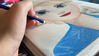 Drawing Elsa Frozen 2 With Colored Pencils
